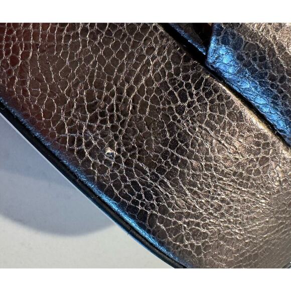 Banana Republic Women's Size 8 Pewter Metallic Leather Platform Heels - Picture 12 of 13